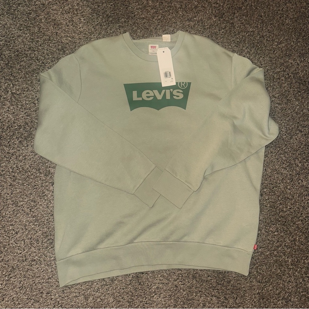 Levi's Green Crewneck Sweater with Logo